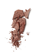 Crushed eyeshadow isolated on white