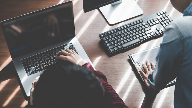 Programmer working in a software development and coding technologies. Website design. Technology concept.