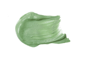 Natural cosmetic face mud sample isolated on white. Skin clay smear close up.	