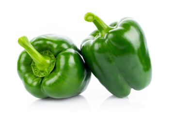 Green pepper on white background