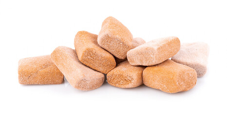 Closeup marshmallows on white background