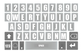 Grey phone keyboard. vector illustration