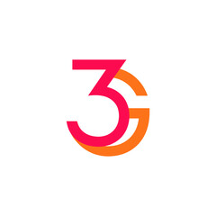 3G logo alphabet vector abstract  icon illustrations