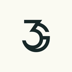 3G logo alphabet vector abstract  icon illustrations - obrazy, fototapety, plakaty