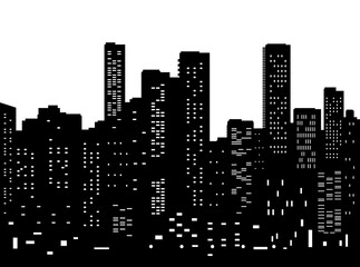 Fototapeta premium Seamless modern cityscape silhouette