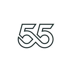 5 number 55 logo vector abstract  icon illustrations