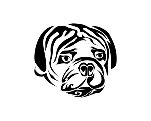 bulldog head icon vector