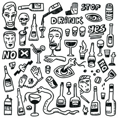 Alcohol bottles - doodles
