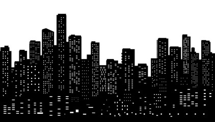 Seamless modern cityscape silhouette