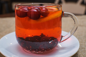 Delicious and healthy freshly made berry tea