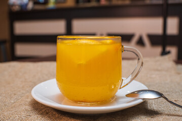 Delicious and healthy freshly prepared sea buckthorn tea