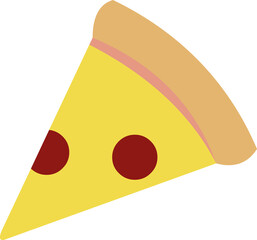 Vector illustration of pizza slice emoticon