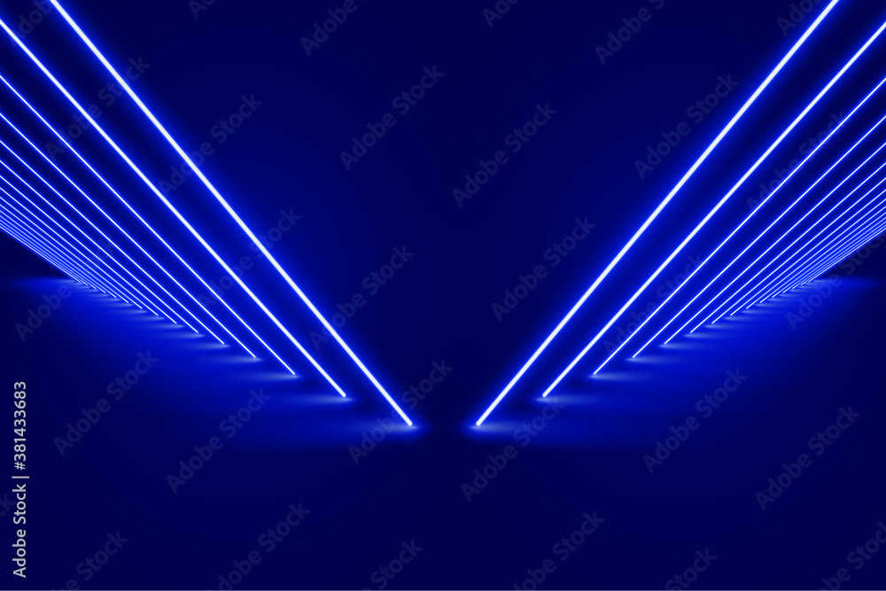 Poster background of empty dark podium with blue lights. futuristic dark podium. 3d render. eps 10 vector i