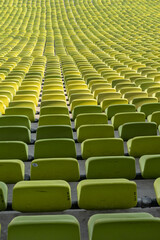 Obraz premium endless rows of enpty chairs in a stadium