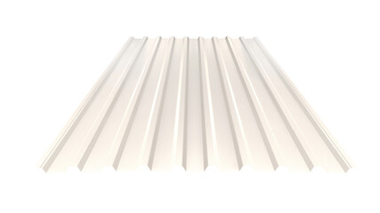 Roof wave ripple profile metal sheet colored wooden texture isolated on white background