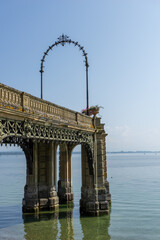 view of the Schosssteg or castle pier on Lake Constance in Friedrichshafen