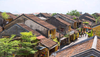 Rooftop of old houses in Hoi An, Vietnam　ベトナム・ホイアン 瓦屋根の街並み