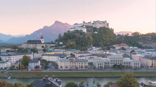 Time-lapse of Salzburg Historic town center, Austria