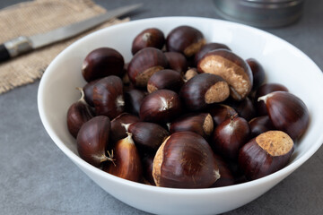Autumn chestnut season in September