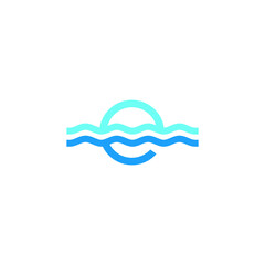 E logo vector water icon illustrations