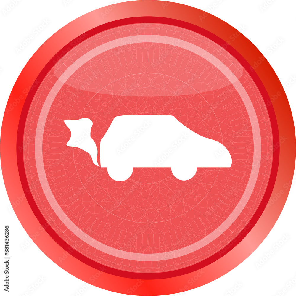 Poster car icon on the round web button