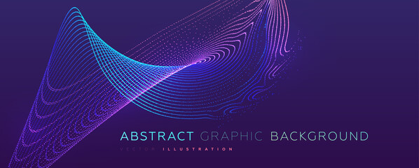 Glowing particles liquid dynamic flow background. Trendy fluid cover design. Eps10 vector illustration