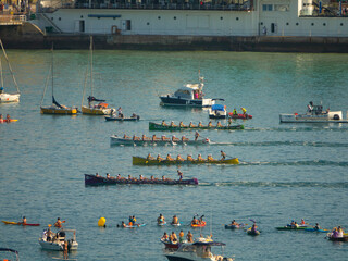 Fototapeta premium San Sebastian - Donostia - Regatas de Traineras, salida 2020 - 2