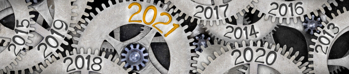 Metal Wheels with New Year 2021