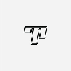 TP logo vector alphabet PT icon illustrations