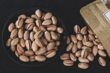 fresh and delicious pistachios on the table