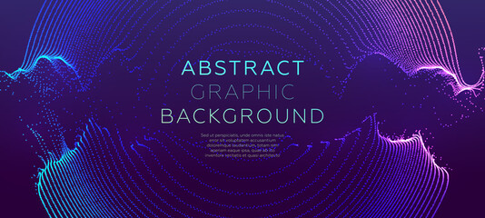Glowing particles liquid dynamic flow background. Trendy fluid cover design. Eps10 vector illustration