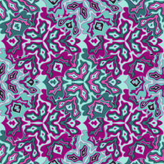 Abstract tileable floral seamless pattern design.