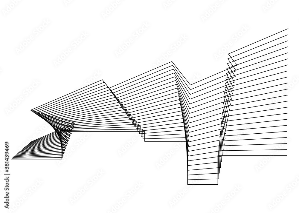 Poster abstract pattern of thin broken straight lines on a white background. trendy vector background. desi