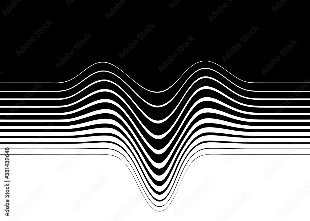 Poster abstract vector line transition from black to white. trendy vector background