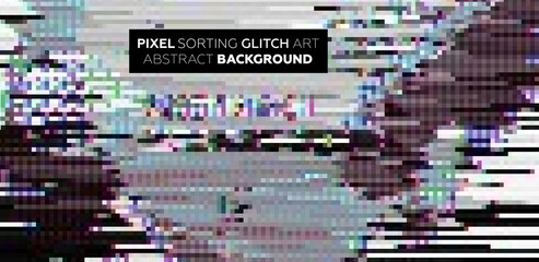 Minimal background with gradient color lines. Geometric trendy design. Pixel sorting glitch style. Eps10 vector illustration