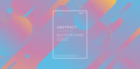 Placard template with abstract geometric shapes, 80s memphis bright style flat design elements. Retro art for covers, banners, flyers and posters. Eps10 vector illustrations