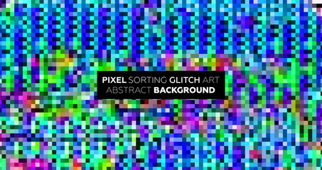 Fototapeta na wymiar Minimal background with gradient color lines. Geometric trendy design. Pixel sorting glitch style. Eps10 vector illustration