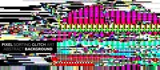 Fototapeta premium Minimal background with gradient color lines. Geometric trendy design. Pixel sorting glitch style. Eps10 vector illustration