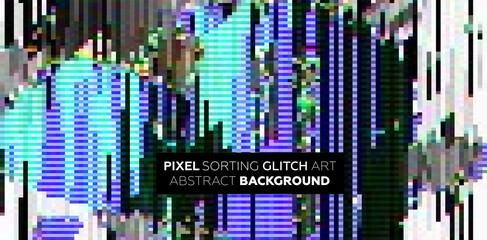 Obraz premium Minimal background with gradient color lines. Geometric trendy design. Pixel sorting glitch style. Eps10 vector illustration