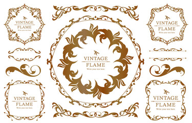 高級感のあるフレームデザイン、カリグラフィー素材、ラグジュアリー、テンプレート、【コピースペース】