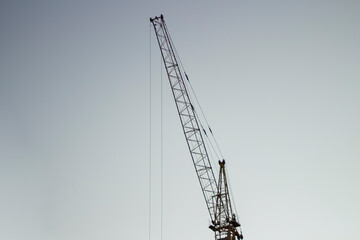 Tower crane at a construction site. 