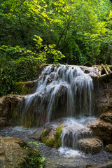 Fototapeta na wymiar Krushuna cascade water Falls near Lovech, Bulgaria.