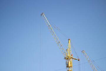 Tower crane at a construction site. 