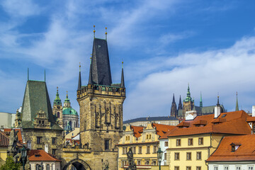 Fototapeta na wymiar Charles bridge tower, Prague
