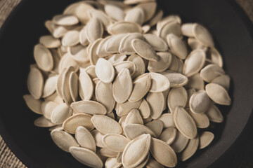 fresh and delicious pumpkin seeds on the table