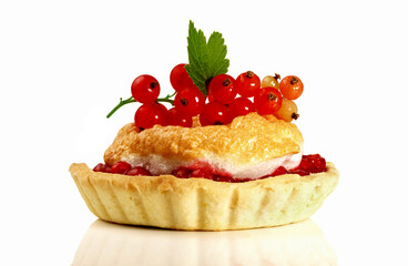 Tarte Meringue with Berries on white Background - Isolated