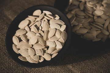 fresh and delicious pumpkin seeds on the table