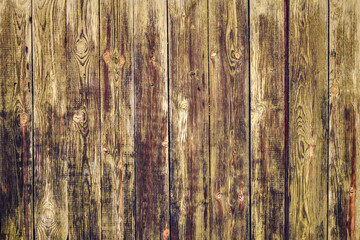 Fototapeta na wymiar Vintage brown wood texture of rough boards. Background from an old painted wooden wall. Brown abstract background. Vintage wooden dark horizontal boards. Wood background