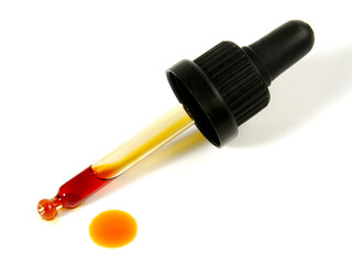 Liquid Oregano Herb Drop isolated on white Background