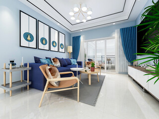 Modern and luxurious living room decoration of modern residence